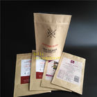 Пакетики чая лист напечатанные логотипом упаковывая мешок молнии бумаги Брауна Крафт с ясным окном