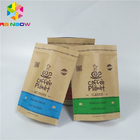 Стойте вверх бумажные мешки с мешком Брауна Kraft изготовленного на заказ логотипа Resealable бумажным упаковывая для кофейных зерен
