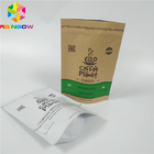 Стойте вверх бумажные мешки с мешком Брауна Kraft изготовленного на заказ логотипа Resealable бумажным упаковывая для кофейных зерен