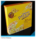 Коробки желтой привлекательной бумаги упаковывая подгоняли логос для упаковывать пиццы