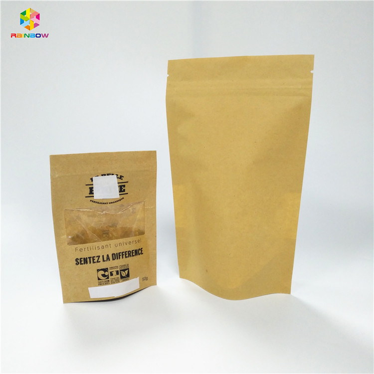 Изготовленная на заказ сумка закуски чая печатания упаковывая бумагу Крафт органическое Дойпак с окном