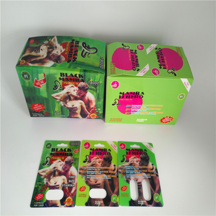 Пластиковый контейнер таблеток капсулы повышения носорога бумажной коробки волдыря карты упаковывая мужской