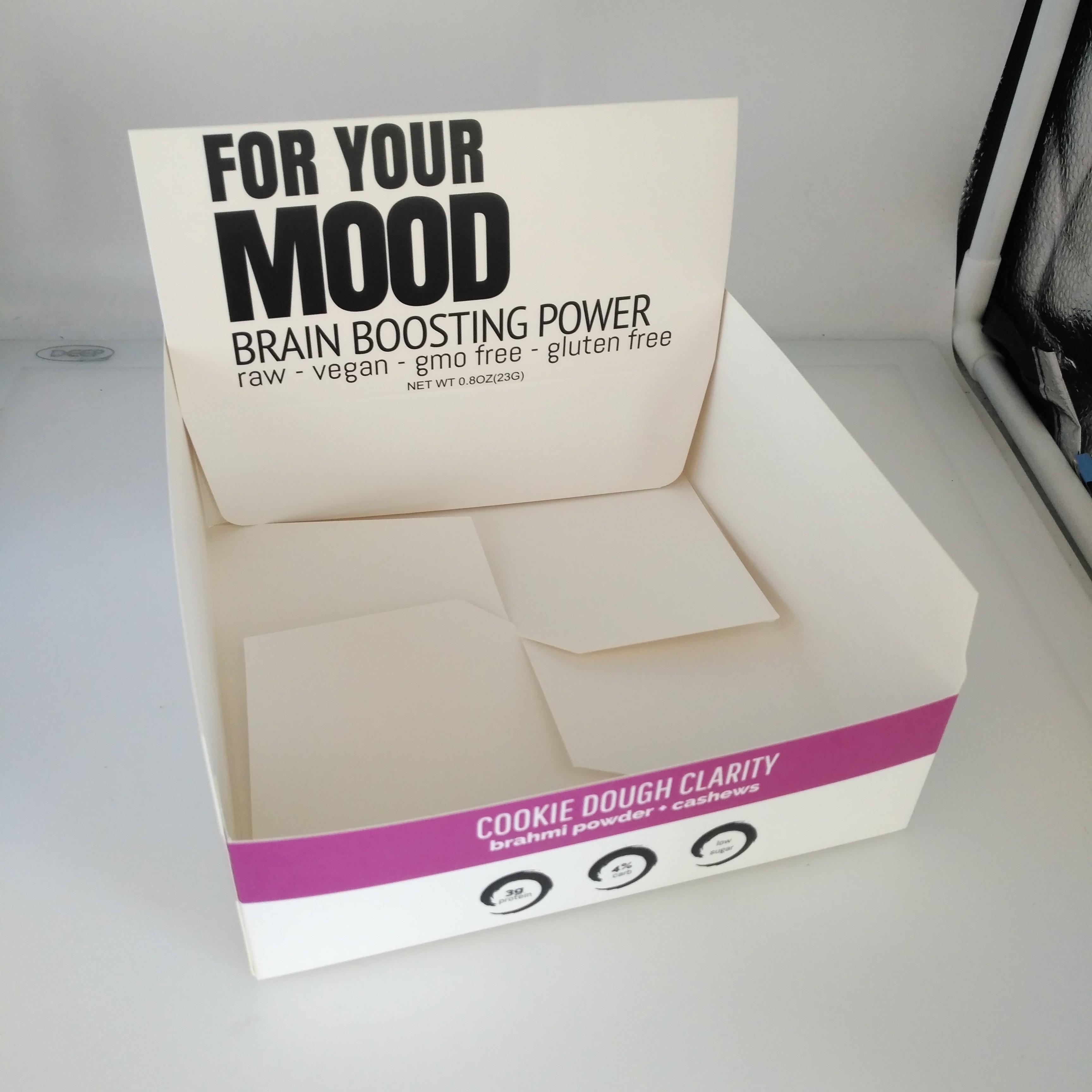 Коробки складного белого картона бумажные для коробок закуски еды шоколадных батончиков Адвокатуры энергии упаковывая бумажных