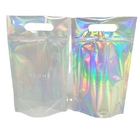 Алюминиевая фольга Mylar голографических сумок прозрачной пластмассы косметическая кладет в мешки с ручкой молнии