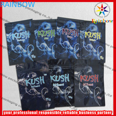 Полиэтиленовые пакеты застежка-молнии алюминиевой фольги Kush, мешок застежки -молнии травяного ладана цветастый