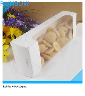 Коробки причудливого торта бумажные упаковывая рециркулированные с прозрачным окном