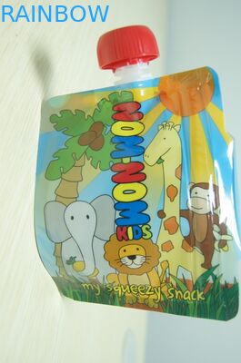 Изготовленный на заказ материальный мешок Spout алюминиевой фольги еды младенца упаковывая с полным печатанием