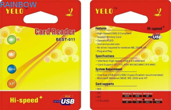 Изготовленный на заказ пакет волдыря ясности логоса упаковывая для пакета читателя карточки