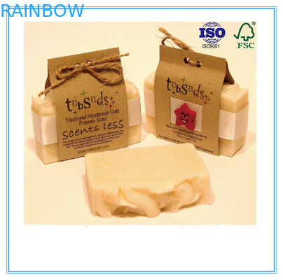 Рециркулированная таможня коробки бумажного мыла упаковывая напечатанная с строкой закрытия