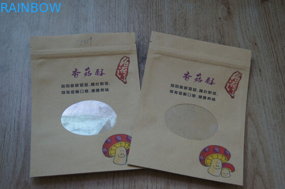 Заедк Kraft подгоняла бумажные мешки напечатанный Брайн стоит вверх с застежкой -молнией и окном