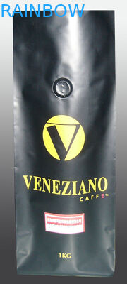 Серебристые пакетики чая уплотнения вакуума упаковывая штейновую отделку стоят вверх с клапаном дегазирования