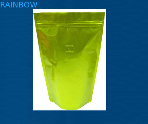 Польностью напечатанное золото света застежки -молнии мешков лоснистого чая упаковывая стоит вверх