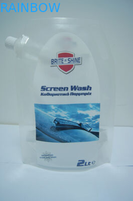 Прозрачная пластмасса 2 литров стоит вверх мытье экрана мешка упаковывая/стоит вверх мешки spout для упаковывать мытья