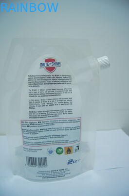 Прозрачная пластмасса 2 литров стоит вверх мытье экрана мешка упаковывая/стоит вверх мешки spout для упаковывать мытья