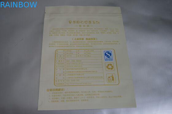 Плоские пакетики чая алюминиевой фольги упаковывая с зазубриной застежки -молнии и разрыва для хризантемы Matt