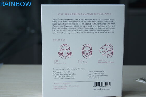 Карточка коробки розовой бумаги Sade упаковывая белая для маски косметики коллагена женьшени