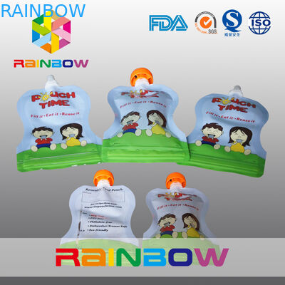 Серебристый стоьте вверх Spouted мешки вполне напечатанные с ручкой/ярлыком