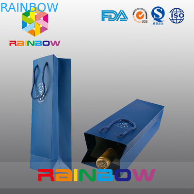 Бутылка вина подгоняла бумажные мешки/таможню напечатанный мешок Kraft бумажный с печатанием логоса