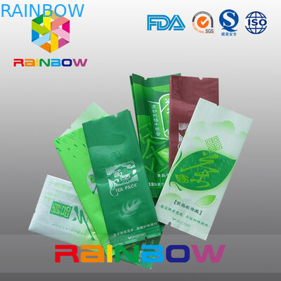 Влагостойкие бортовые пакетики чая Gusset упаковывая с зазубриной разрыва, зеленой