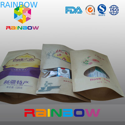 Мешки Custimized Kraft качества еды бумажные/Ziplock мешок с окном