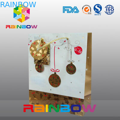 Напечатанный роскошью мешок плоского дна подгонянный бумажный с Drawstring для подарка