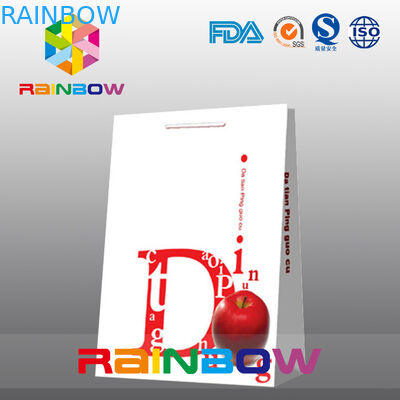 Подгонянная белизной хозяйственная сумка логоса картона плоского дна бумажных мешков бумажная