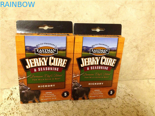 Коробка напечатанная логосом бумажная упаковывая для приправлять, приправляя пакеты бумажной коробки с отверстием Hange