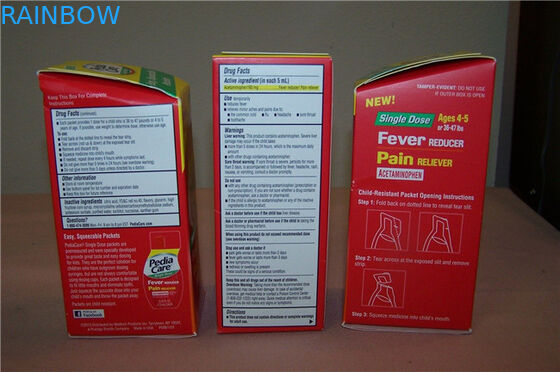 Подгонянные пакеты коробки гофрированной бумаги с горячий штемпелевать, красный