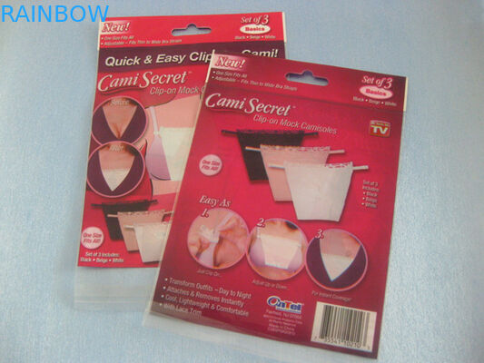 Красные пластичные пластичные мешки упаковывая мешок Cami втихомолку для бюстгальтера, женское бельё женщин