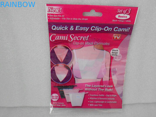 Красные пластичные пластичные мешки упаковывая мешок Cami втихомолку для бюстгальтера, женское бельё женщин