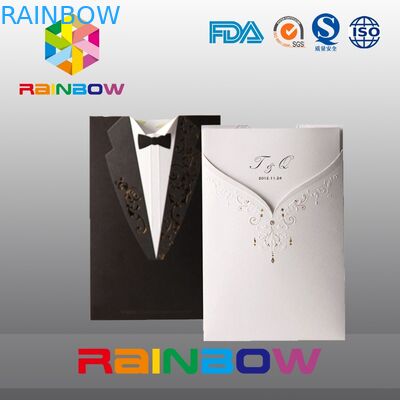 Роскошные подгонянные бумажные мешки для Wedding карточки приглашения с яркий печатью