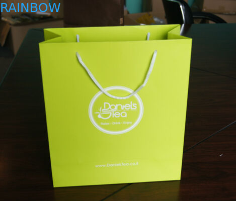 Конструированные таможней зеленые мешки Kraft бумажные с мешком чая ручки хлопка упаковывая