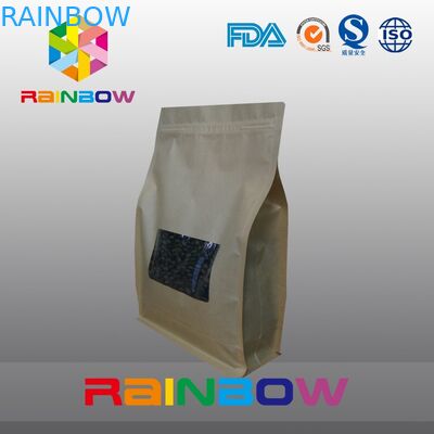 Мешок кофе уплотнения бумаги Kraft 8 бортовой, нижний gusset кладет зажаренный в духовке упаковывать в мешки кофейного зерна