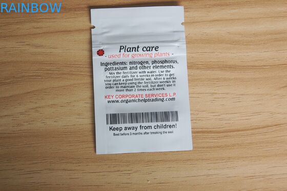 Светя белое малое Ziplock удобрение упаковывая пластичное уплотнение собственной личности кладет костюм в мешки для растущих заводов