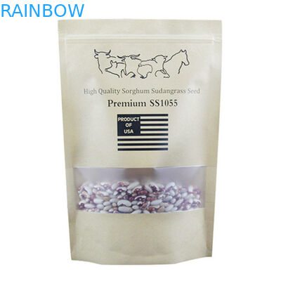 Напечатанное таможней окно бумажных мешков Kraft Resealable напечатанное для семян завода