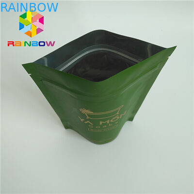 Выровнянный алюминиевой фольгой мешок зеленого чая Matt белый упаковывая с нестандартной конструкцией застежки -молнии