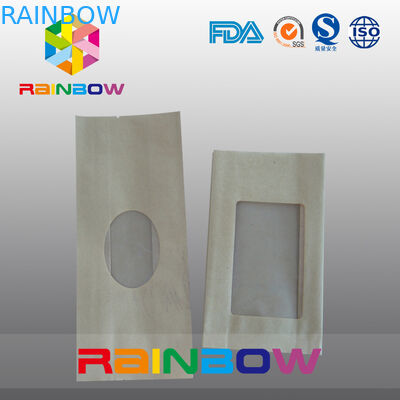 Мешок Kraft Gusset бумажный для конфеты/сухого качества еды упаковывая с ясным окном