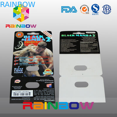 Подгонянная карточка бумажной карточки волдыря упаковывая бумажная для сексуальных пилюлек