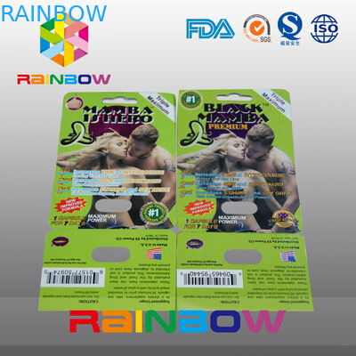 Подгонянная карточка бумажной карточки волдыря упаковывая бумажная для сексуальных пилюлек