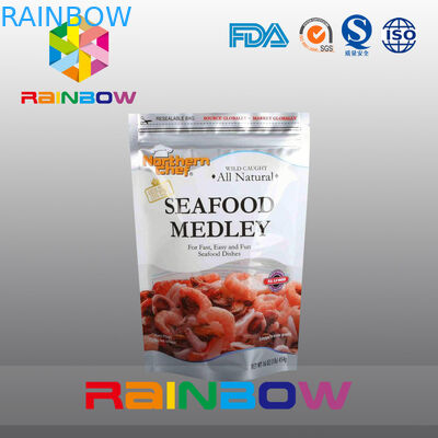 Подгонянное печатание стоит вверх мешок фольги застежки -молнии упаковывая для замороженных морепродуктов