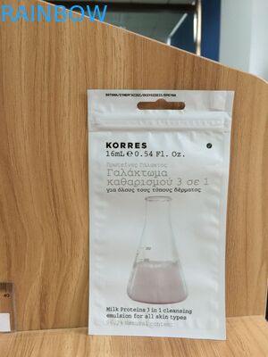 Мешок бортового фронта ясности уплотнения 3 косметический упаковывая, мешок Ziplock порошка перлы