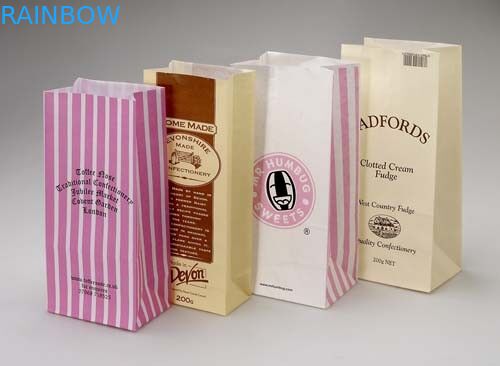 Подгонянные мешки Kraft логоса бумажные принимают отсутствующие быстро-приготовленное питание/хлеб/хозяйственную сумку