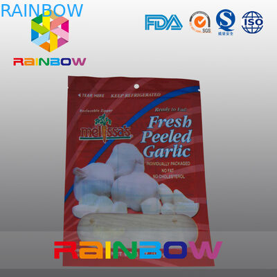 Красный и белый мешок окна Mylar пластичный с верхней частью застежки -молнии для еды/свежего Pleeled Garllic