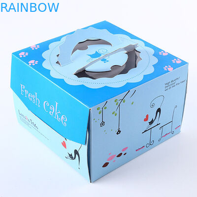 Розовая голубая квадратная коробка именниного пирога бумажная упаковывая/подгонянная коробка подарка
