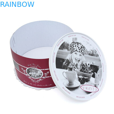 Декоративная коробка именниного пирога коробок красного и белого круглого картона упаковывая