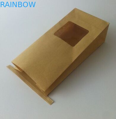 Выровнянные фольгой мешки Kraft бумажного мешка мешка заедк упаковывая бумажные с связью и окном олова