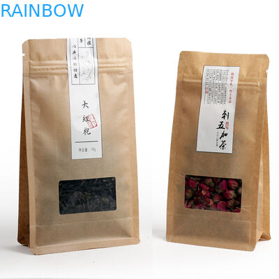 Влагостойкие пакетики чая плоского дна прокатанные упаковывая с застежкой -молнией и окном