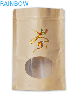 таможня напечатала бумажный мешок крафт плоского дна высококачественный для чая/кофе упаковывая с молнией зиплок мылар и окном