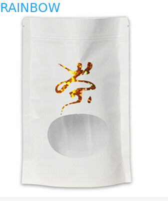 Бумага kraft плоского дна белая стоит вверх мешок с застежкой -молнией ziplock mylar и окном