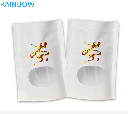 Бумага kraft плоского дна белая стоит вверх мешок с застежкой -молнией ziplock mylar и окном